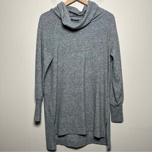 Maeve Anthropologie Women Sweater Dress Small‎ Gray Cowl Neck Ballon Sleeve
